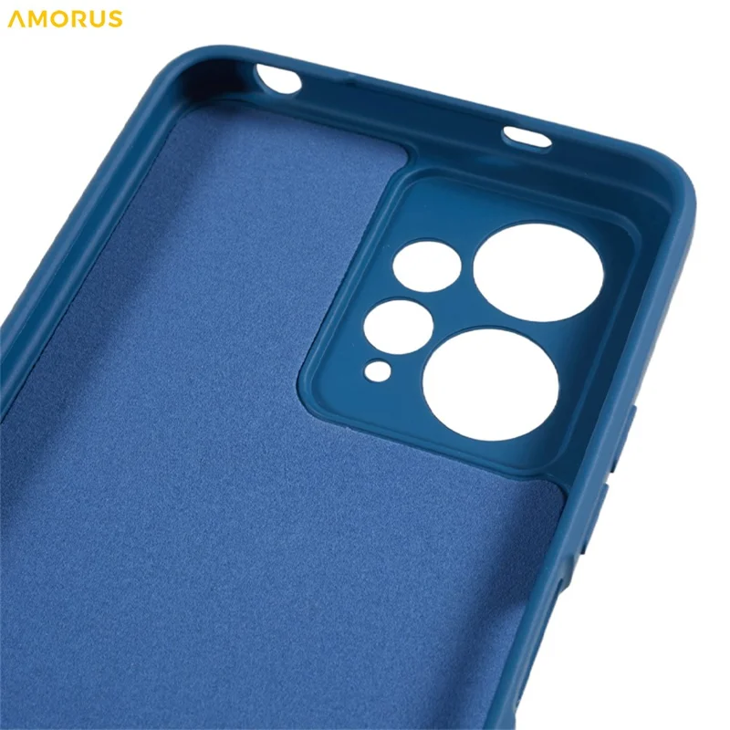 AMORUS For Xiaomi Redmi Note 12 4G Case Precise Cutouts TPU Fiber Lining Shockproof Phone Cover - Sapphire