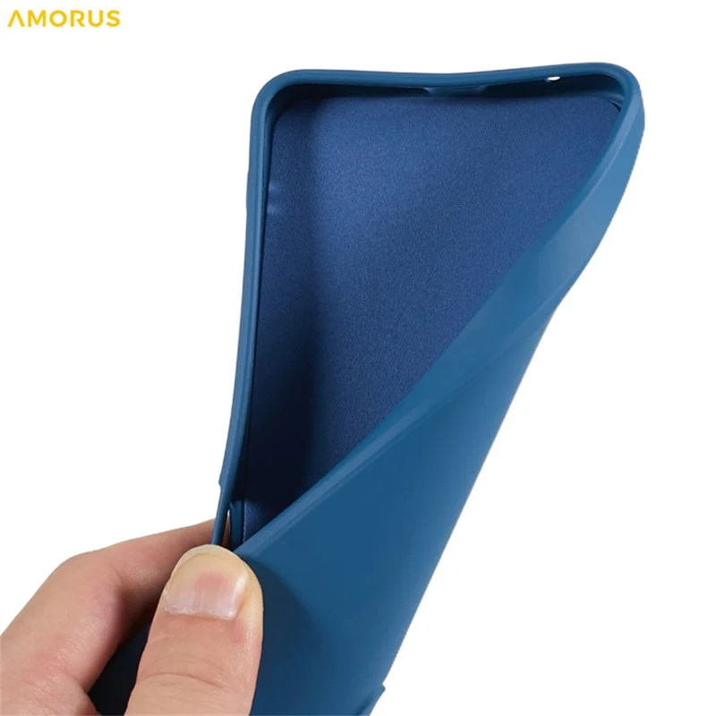 AMORUS For Xiaomi Redmi Note 12 4G Case Precise Cutouts TPU Fiber Lining Shockproof Phone Cover - Sapphire