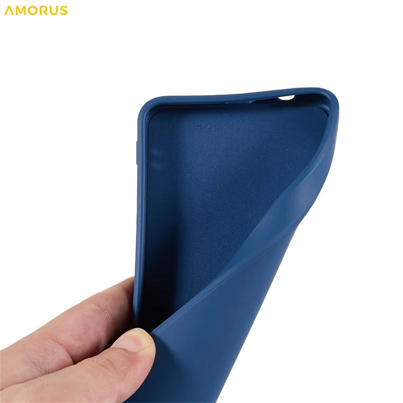 AMORUS For Samsung Galaxy A13 5G Case Precise Cutouts TPU Fiber Lining Shockproof Phone Cover - Sapphire