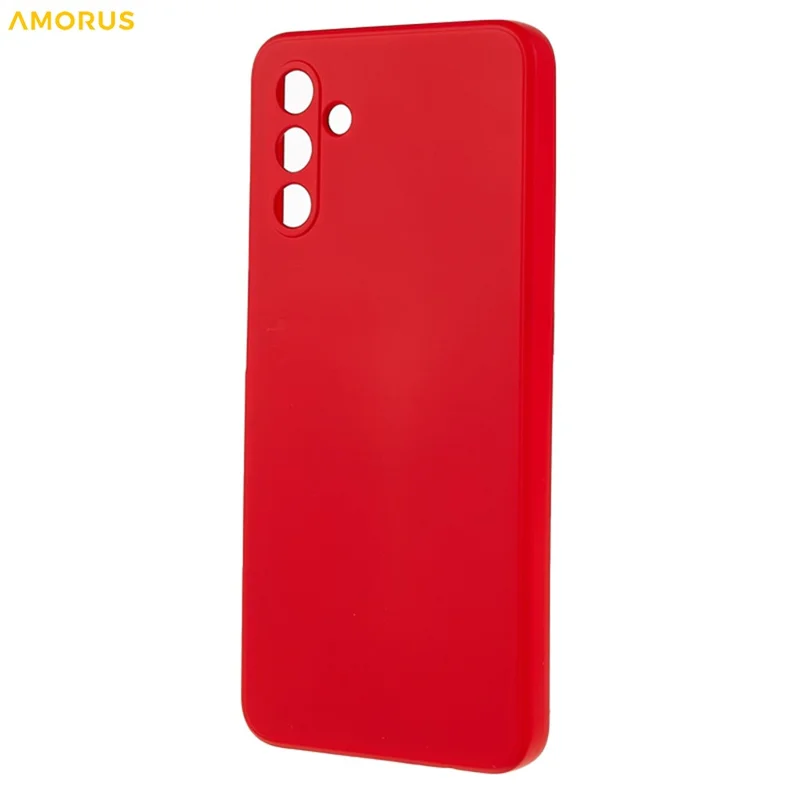 AMORUS For Samsung Galaxy A13 5G Case Precise Cutouts TPU Fiber Lining Shockproof Phone Cover - Red