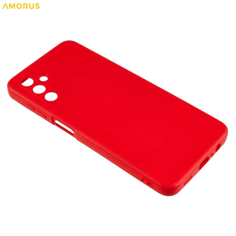 AMORUS For Samsung Galaxy A13 5G Case Precise Cutouts TPU Fiber Lining Shockproof Phone Cover - Red