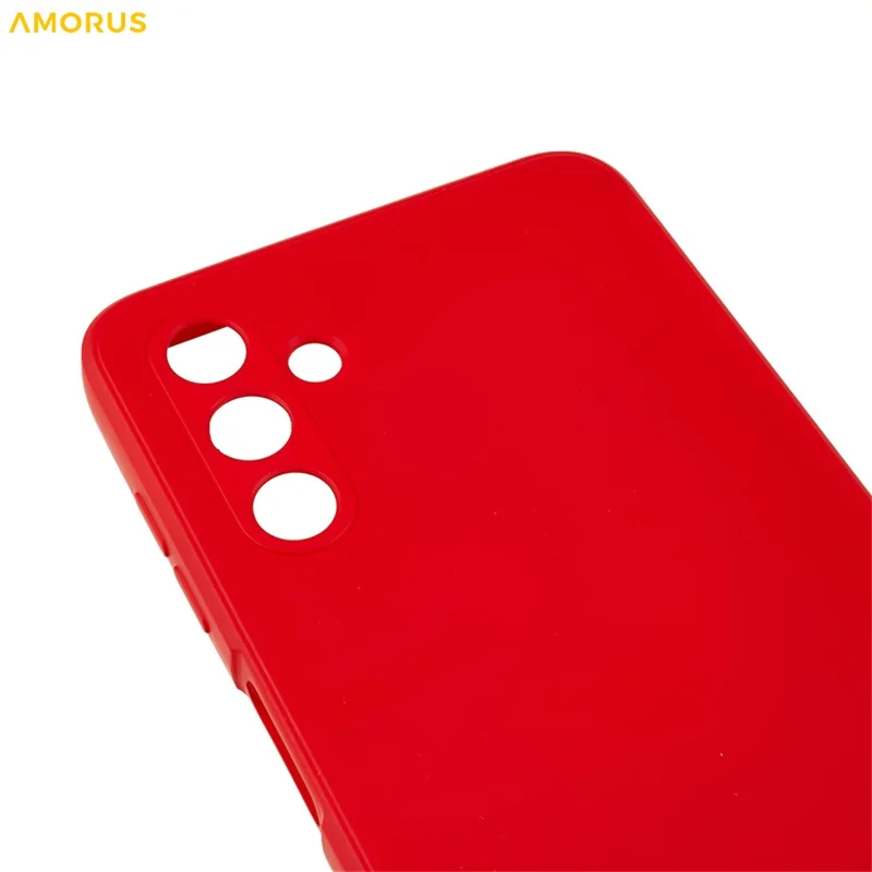 AMORUS For Samsung Galaxy A13 5G Case Precise Cutouts TPU Fiber Lining Shockproof Phone Cover - Red