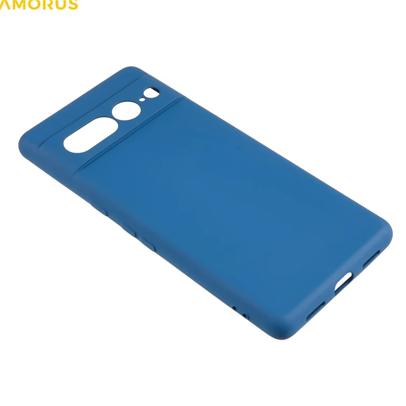 AMORUS For Google Pixel 7 Pro 5G Case Precise Cutouts TPU Fiber Lining Shockproof Phone Cover - Sapphire