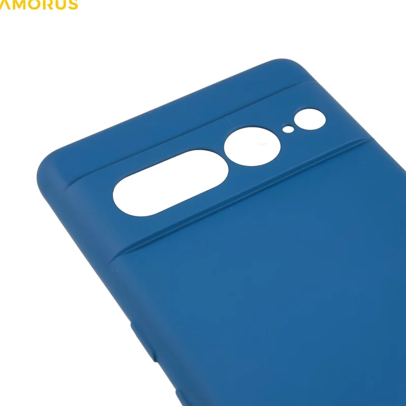 AMORUS For Google Pixel 7 Pro 5G Case Precise Cutouts TPU Fiber Lining Shockproof Phone Cover - Sapphire