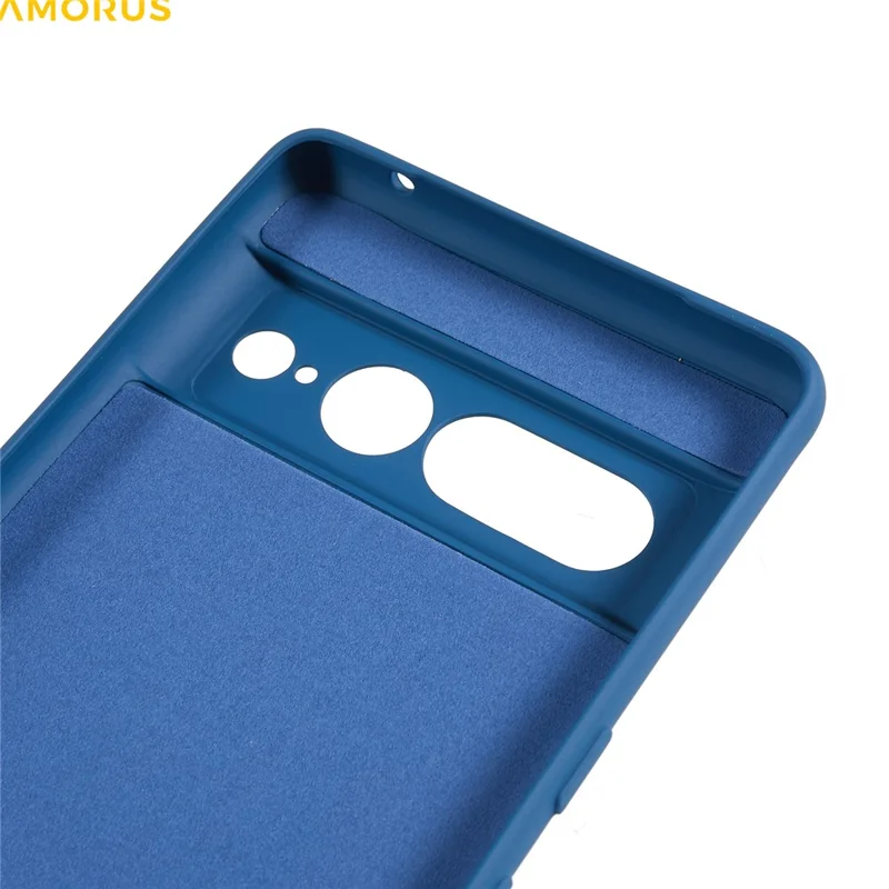 AMORUS For Google Pixel 7 Pro 5G Case Precise Cutouts TPU Fiber Lining Shockproof Phone Cover - Sapphire