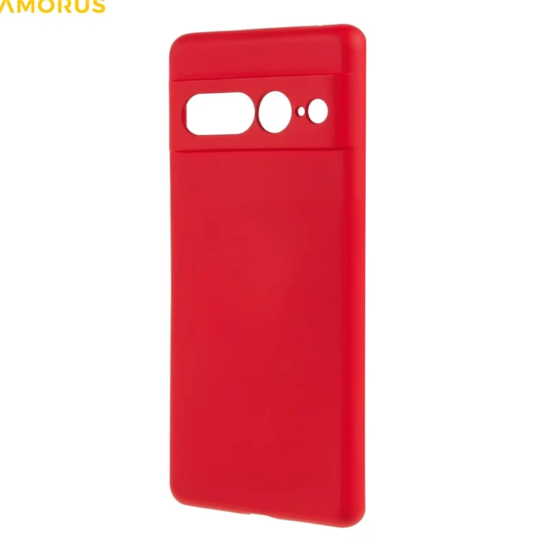 AMORUS For Google Pixel 7 Pro 5G Case Precise Cutouts TPU Fiber Lining Shockproof Phone Cover - Red