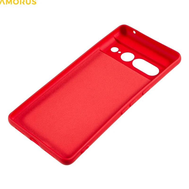 AMORUS For Google Pixel 7 Pro 5G Case Precise Cutouts TPU Fiber Lining Shockproof Phone Cover - Red