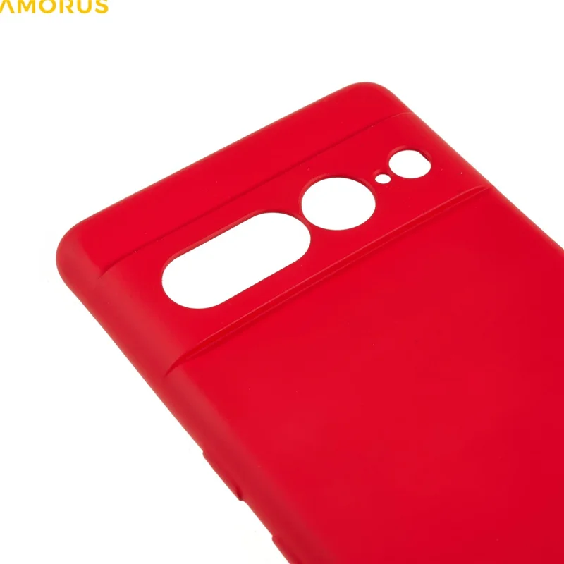 AMORUS For Google Pixel 7 Pro 5G Case Precise Cutouts TPU Fiber Lining Shockproof Phone Cover - Red