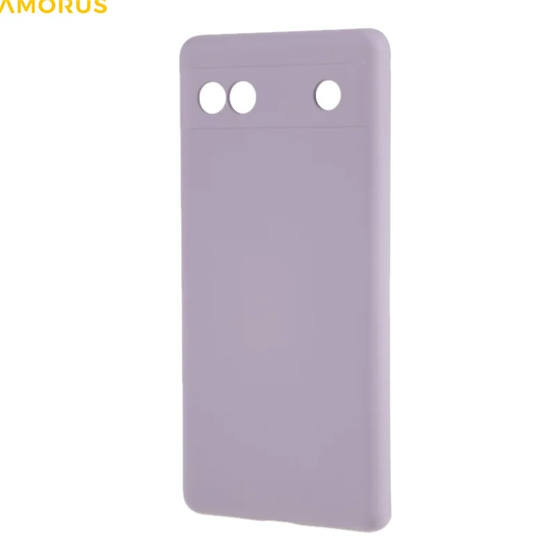 AMORUS For Google Pixel 6a Case Precise Cutouts TPU Fiber Lining Shockproof Phone Cover - Purple