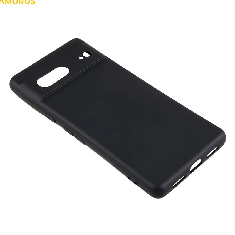 AMORUS For Google Pixel 7 5G Case Precise Cutouts TPU Fiber Lining Shockproof Phone Cover - Black