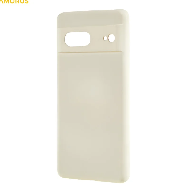 AMORUS For Google Pixel 7 5G Case Precise Cutouts TPU Fiber Lining Shockproof Phone Cover - White