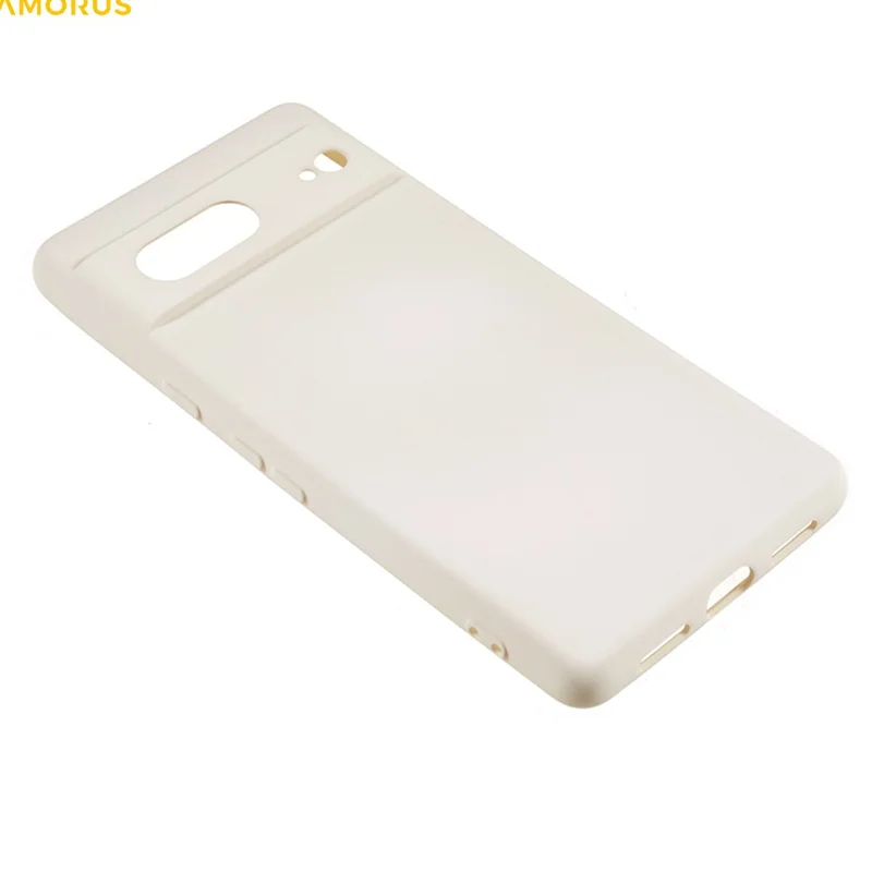 AMORUS For Google Pixel 7 5G Case Precise Cutouts TPU Fiber Lining Shockproof Phone Cover - White