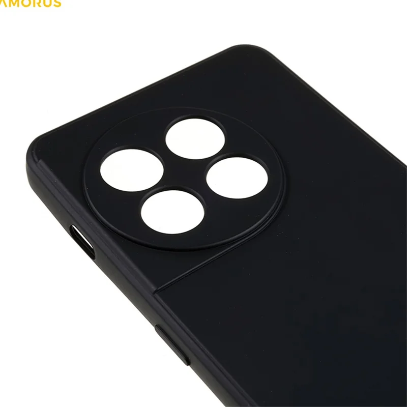 AMORUS For OnePlus 11 5G Case Precise Cutouts TPU Fiber Lining Shockproof Phone Cover - Black