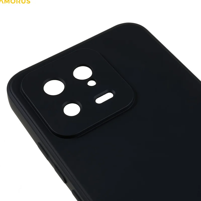AMORUS Funda para Xiaomi 13, recortes precisos, revestimiento de fibra de TPU, a prueba de golpes, cubierta de teléfono - Negro