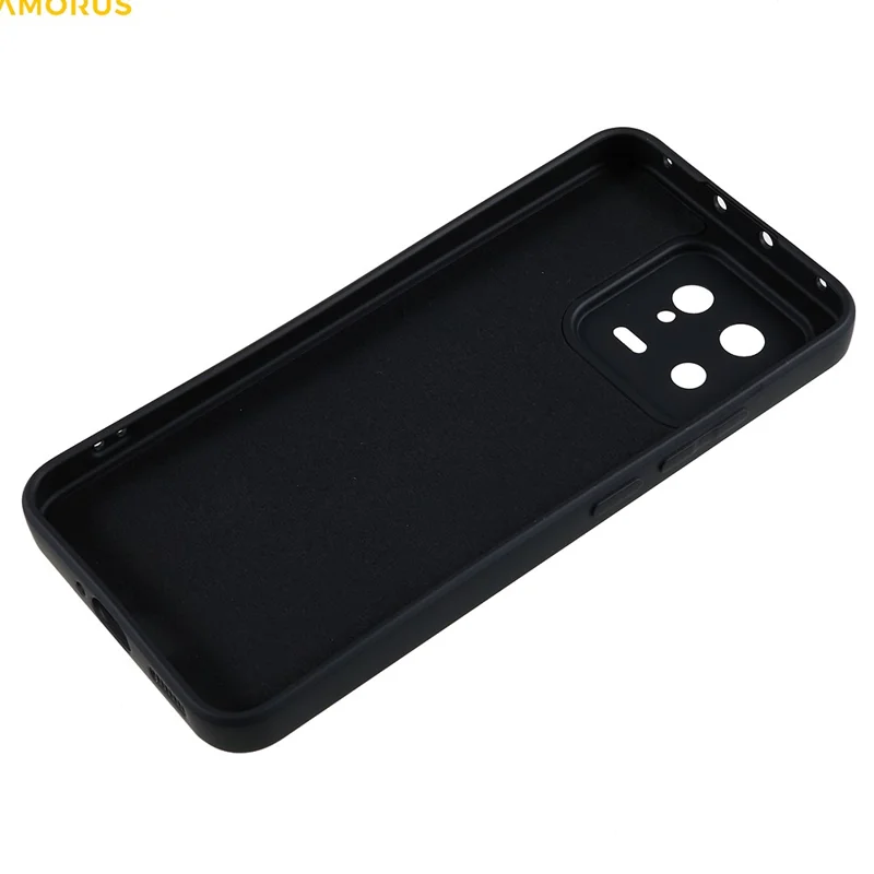 AMORUS Funda para Xiaomi 13, recortes precisos, revestimiento de fibra de TPU, a prueba de golpes, cubierta de teléfono - Negro
