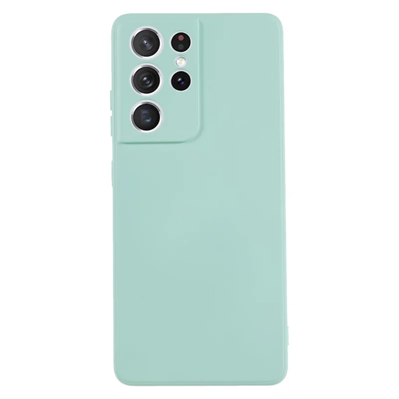 AMORUS für Samsung Galaxy S21 Ultra 5G Hülle Präzise Ausschnitte TPU Faser Futter Stoßfest Handyhülle - Baby Blau