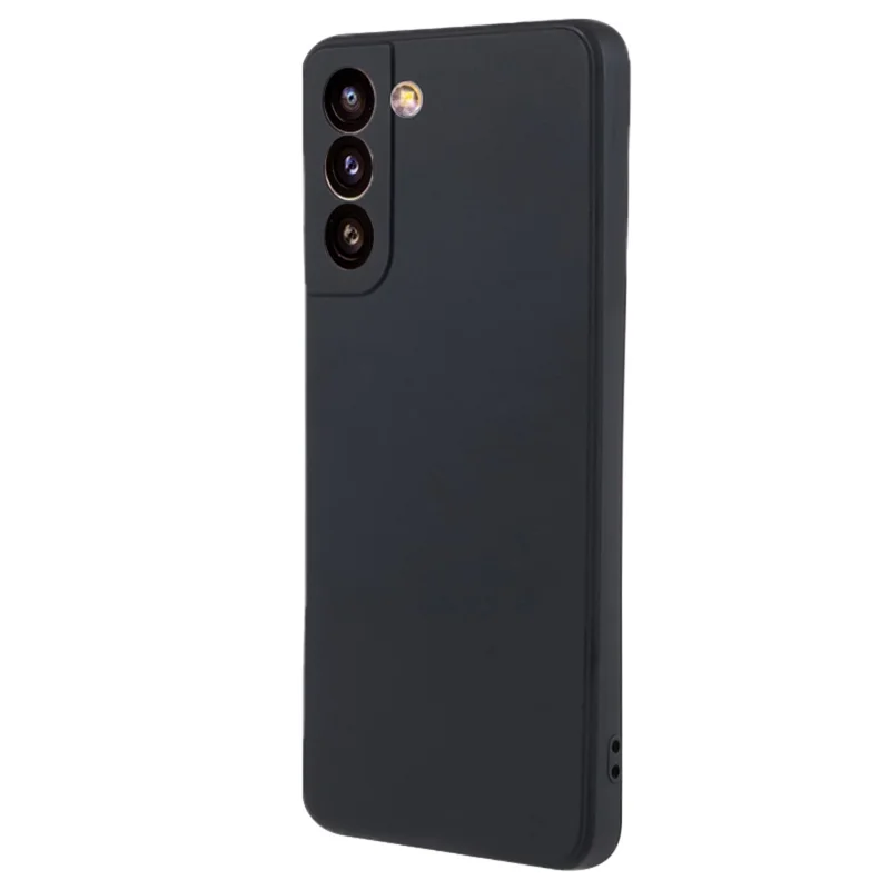 AMORUS For Samsung Galaxy S21+ 5G Case Precise Cutouts TPU Fiber Lining Shockproof Phone Cover - Black