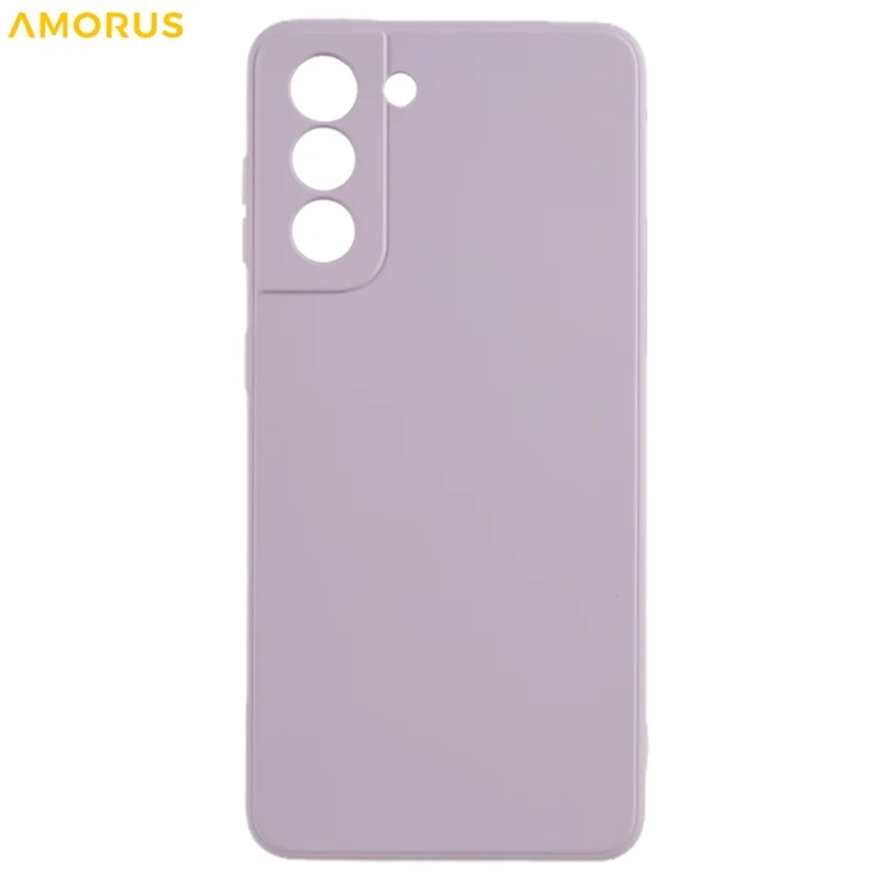 AMORUS For Samsung Galaxy S21 4G / 5G Case Precise Cutouts TPU Fiber Lining Shockproof Phone Cover - Purple