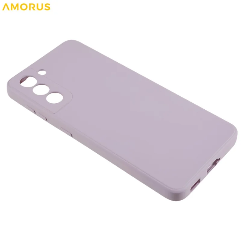 AMORUS For Samsung Galaxy S21 4G / 5G Case Precise Cutouts TPU Fiber Lining Shockproof Phone Cover - Purple