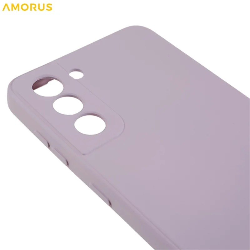 AMORUS For Samsung Galaxy S21 4G / 5G Case Precise Cutouts TPU Fiber Lining Shockproof Phone Cover - Purple