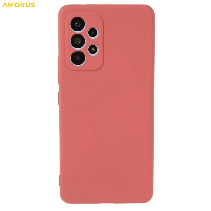 AMORUS For Samsung Galaxy A13 4G Case Precise Cutouts TPU Fiber Lining Shockproof Phone Cover - Hawthorn Red