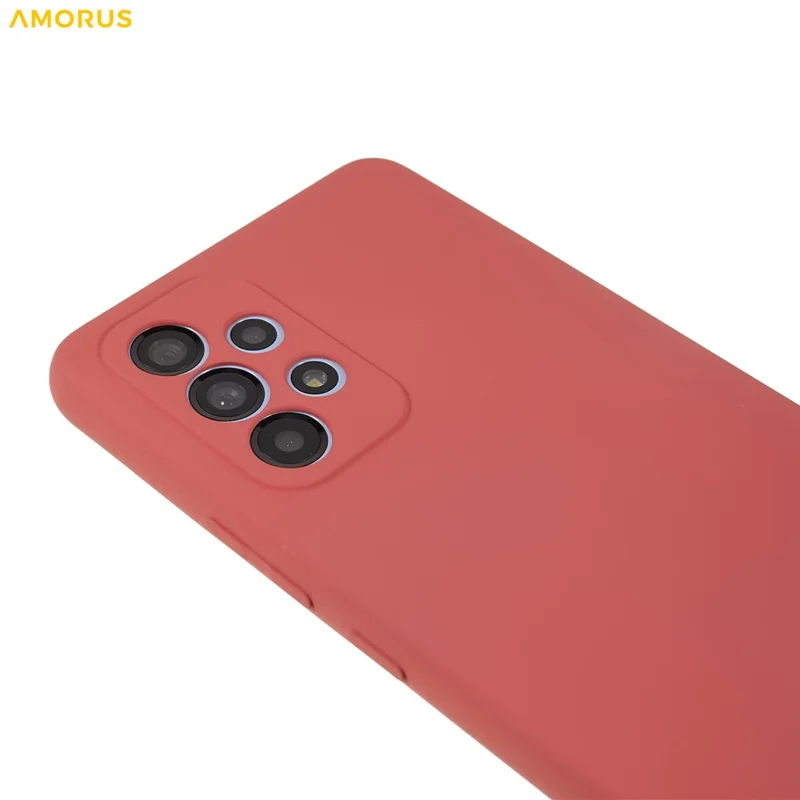 AMORUS For Samsung Galaxy A13 4G Case Precise Cutouts TPU Fiber Lining Shockproof Phone Cover - Hawthorn Red