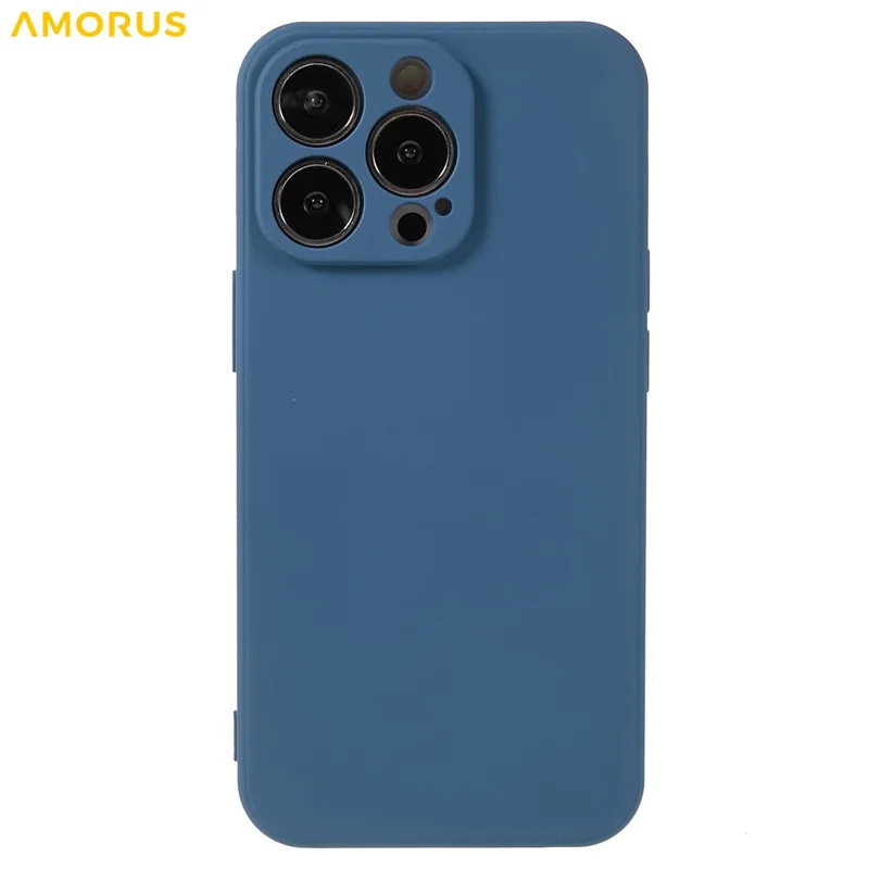 AMORUS For iPhone 13 Pro Max Case Precise Cutouts TPU Fiber Lining Shockproof Phone Cover - Sapphire