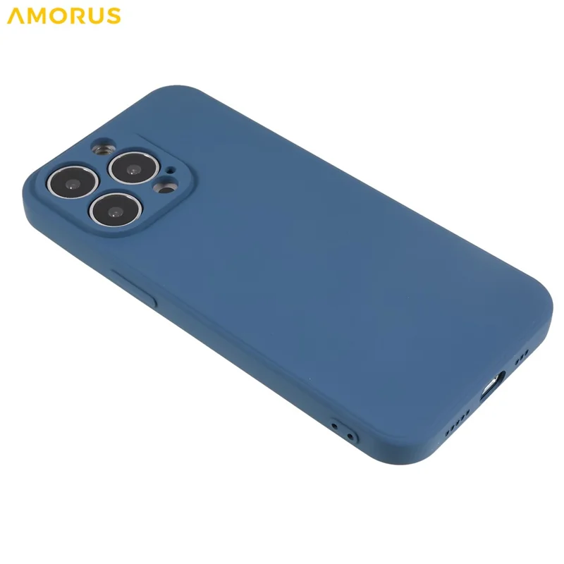 AMORUS For iPhone 13 Pro Max Case Precise Cutouts TPU Fiber Lining Shockproof Phone Cover - Sapphire
