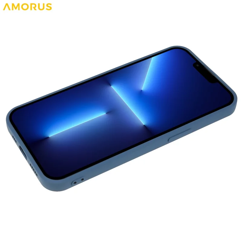 AMORUS For iPhone 13 Pro Max Case Precise Cutouts TPU Fiber Lining Shockproof Phone Cover - Sapphire