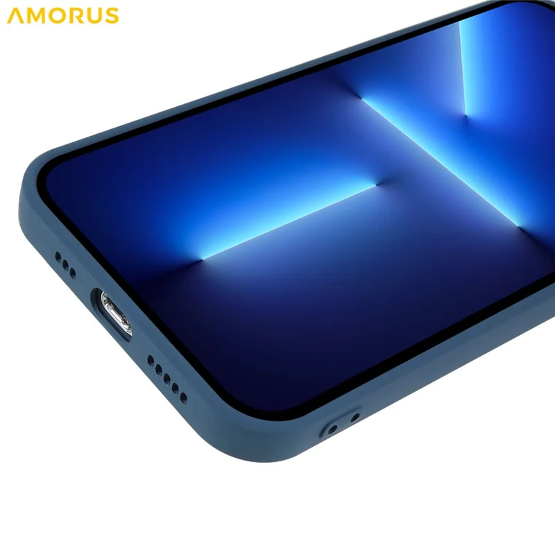 AMORUS For iPhone 13 Pro Max Case Precise Cutouts TPU Fiber Lining Shockproof Phone Cover - Sapphire