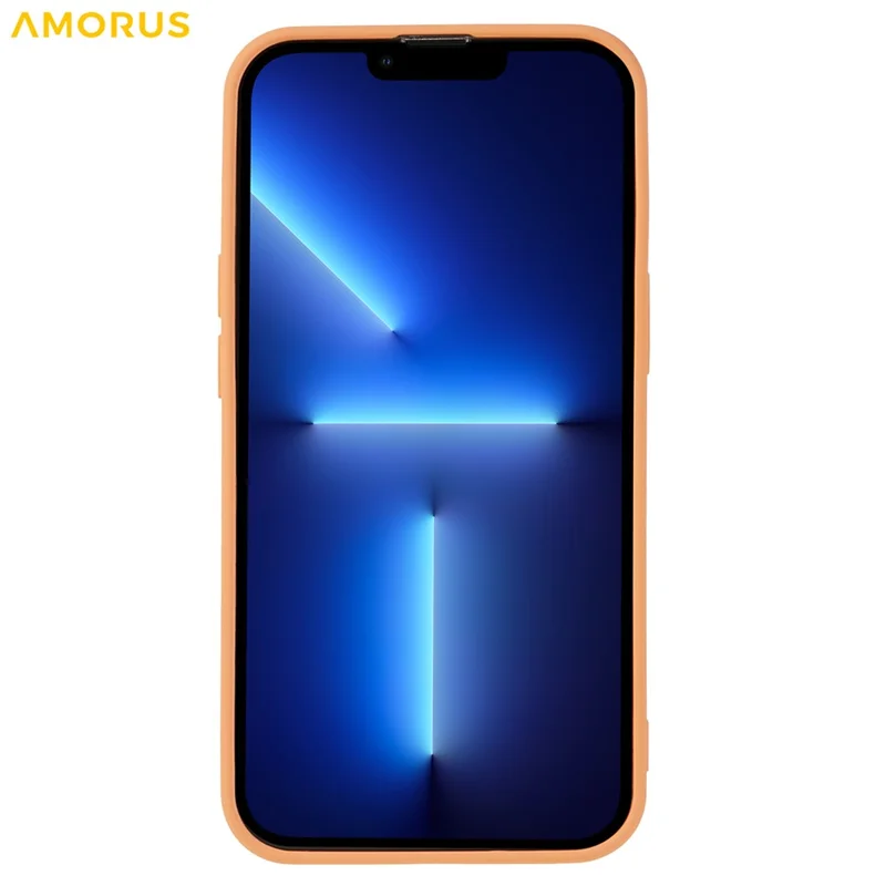 AMORUS For iPhone 13 Pro Max Case Precise Cutouts TPU Fiber Lining Shockproof Phone Cover - Orange