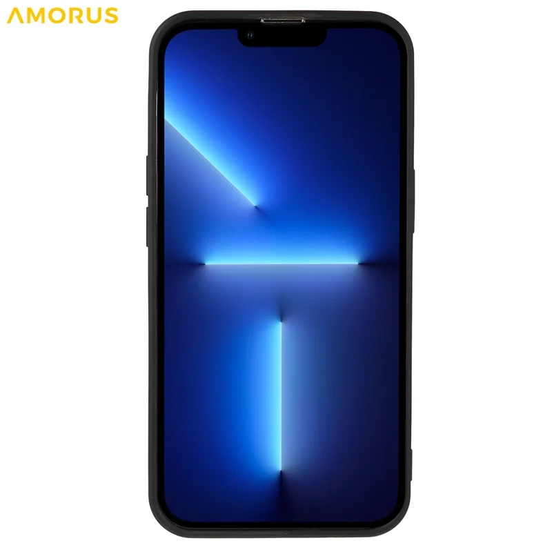 AMORUS For iPhone 13 Pro Case Precise Cutouts TPU Fiber Lining Shockproof Phone Cover - Black