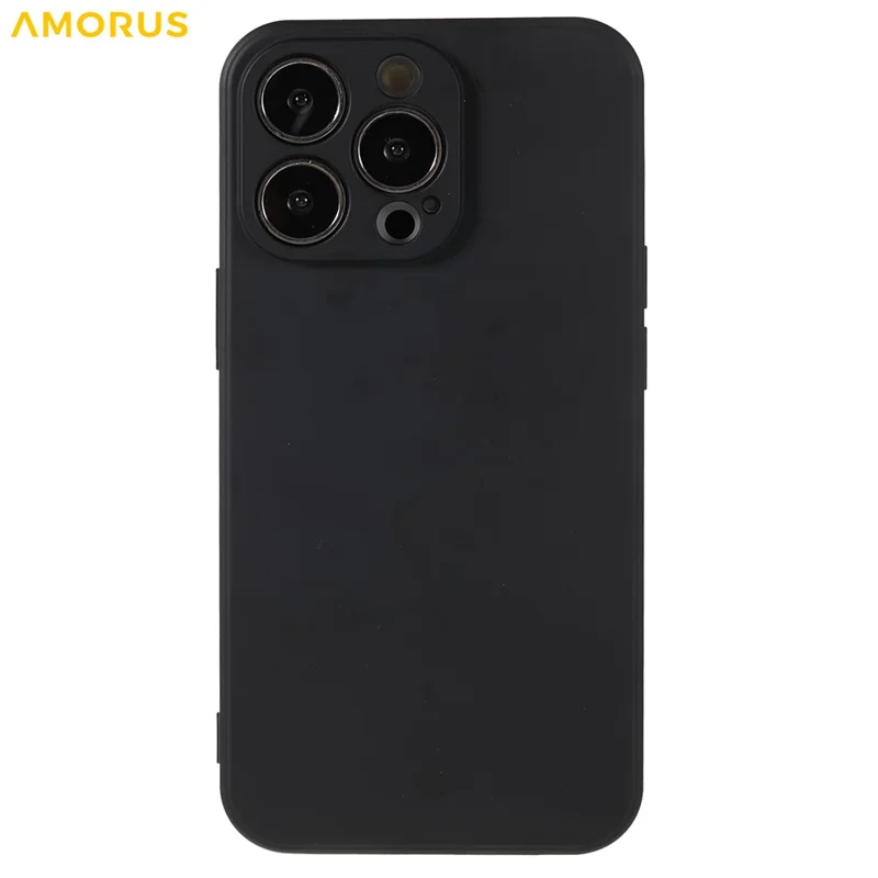 AMORUS For iPhone 13 Pro Case Precise Cutouts TPU Fiber Lining Shockproof Phone Cover - Black