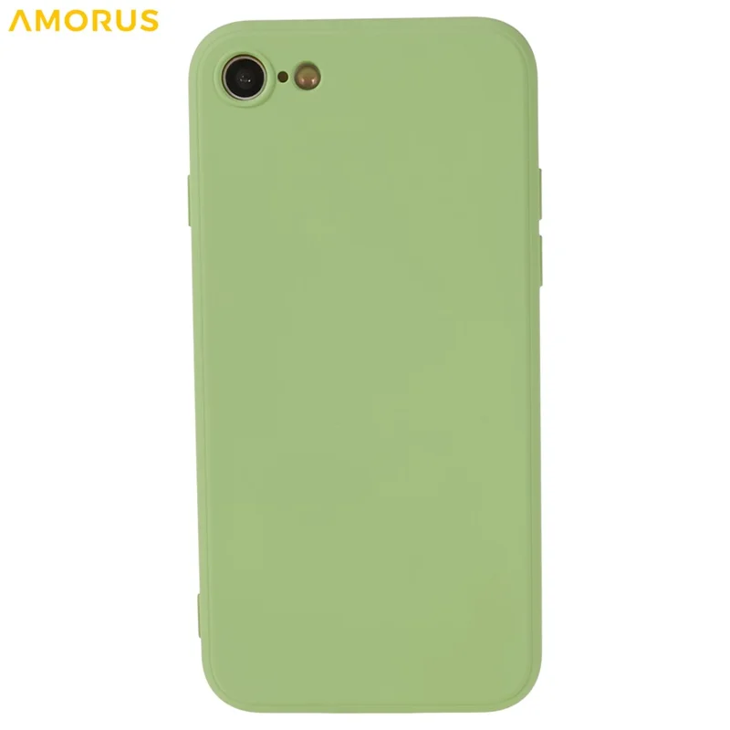 AMORUS TPU Чехол для iPhone SE (2022) / (2020) / 8 / 7 Точные вырезы Волокнистая подкладка Противоударный чехол для телефона - Зеленый