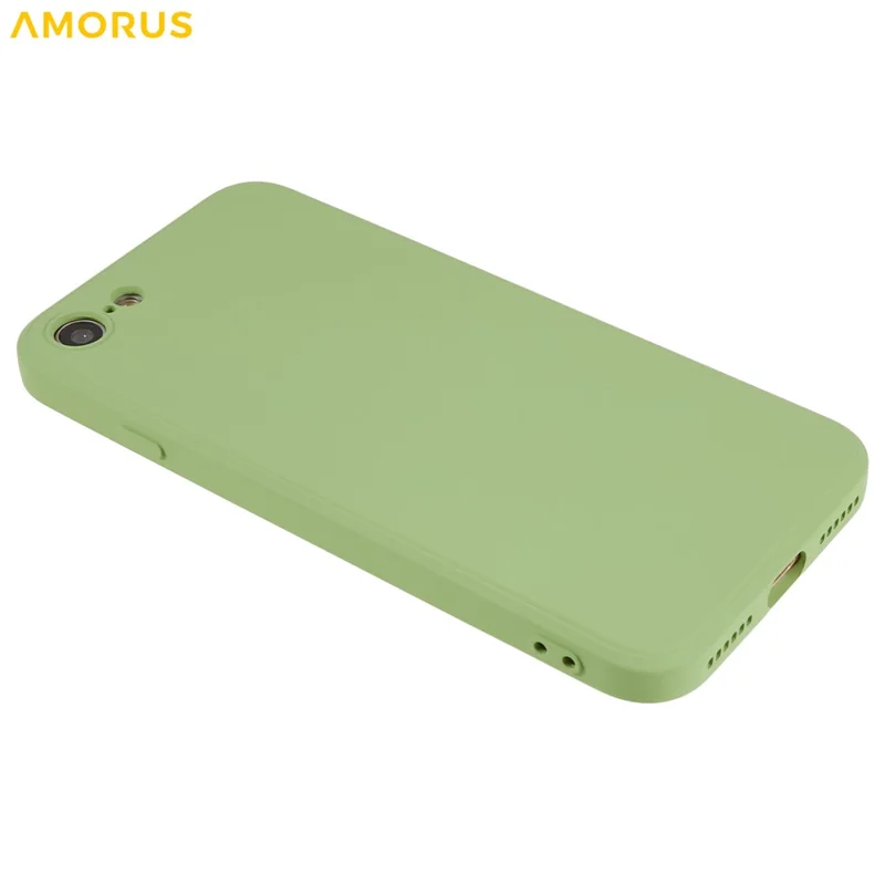 AMORUS TPU Чехол для iPhone SE (2022) / (2020) / 8 / 7 Точные вырезы Волокнистая подкладка Противоударный чехол для телефона - Зеленый