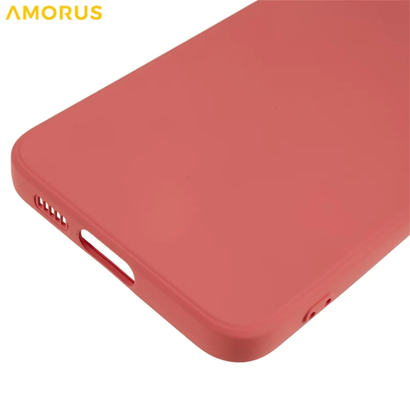 AMORUS For Samsung Galaxy S23+ Case Precise Cutouts TPU Fiber Lining Shockproof Phone Cover - Hawthorn Red