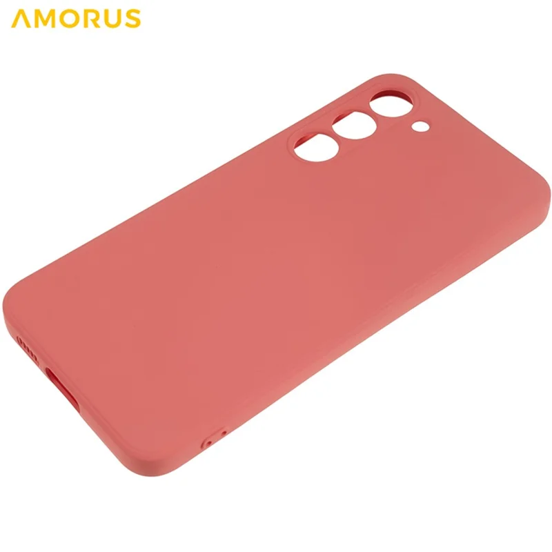AMORUS For Samsung Galaxy S23+ Case Precise Cutouts TPU Fiber Lining Shockproof Phone Cover - Hawthorn Red