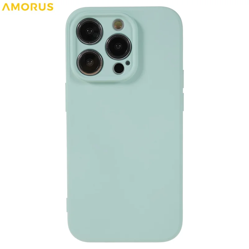AMORUS For iPhone 14 Pro Max Case Precise Cutouts TPU Fiber Lining Shockproof Phone Cover - Baby Blue