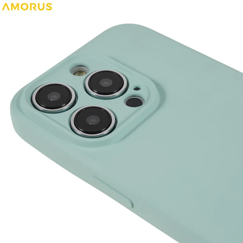 AMORUS For iPhone 14 Pro Max Case Precise Cutouts TPU Fiber Lining Shockproof Phone Cover - Baby Blue