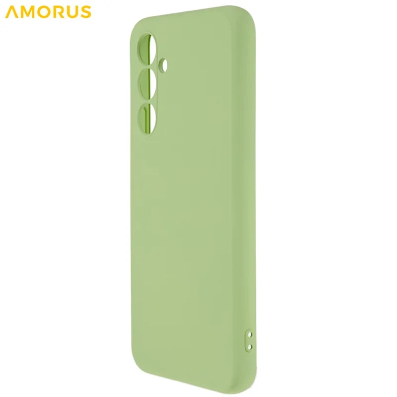 AMORUS Für Samsung Galaxy A34 5G Hülle Präzise Aussparungen TPU-Faser-Futter Stoßfeste Handyhülle - Matcha-Grün