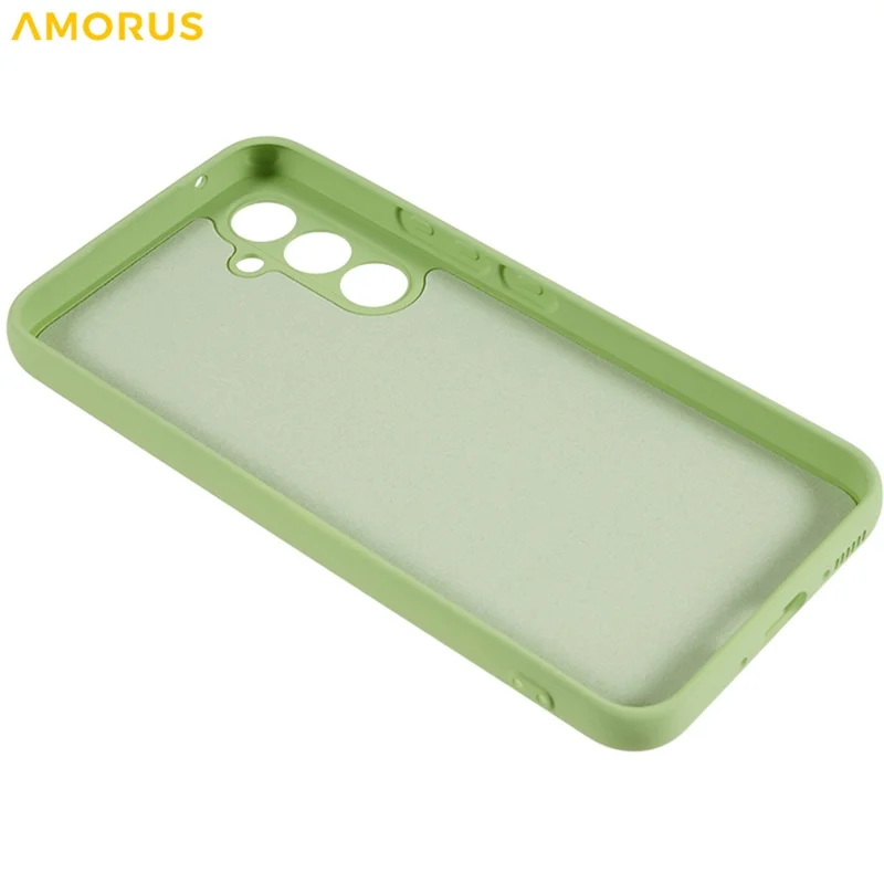 AMORUS Für Samsung Galaxy A34 5G Hülle Präzise Aussparungen TPU-Faser-Futter Stoßfeste Handyhülle - Matcha-Grün
