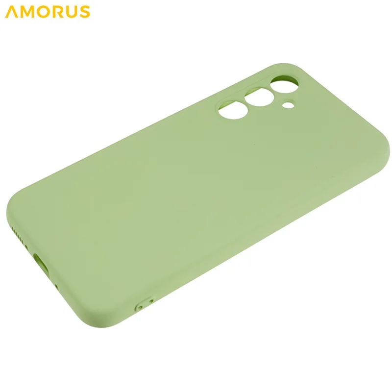 AMORUS Für Samsung Galaxy A34 5G Hülle Präzise Aussparungen TPU-Faser-Futter Stoßfeste Handyhülle - Matcha-Grün