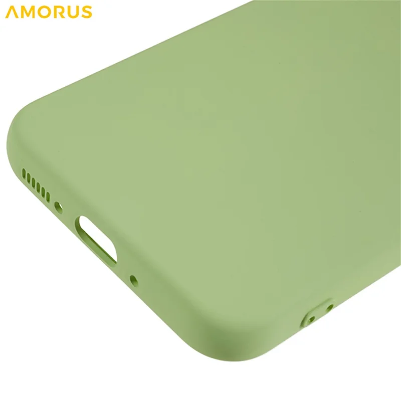 AMORUS Für Samsung Galaxy A34 5G Hülle Präzise Aussparungen TPU-Faser-Futter Stoßfeste Handyhülle - Matcha-Grün
