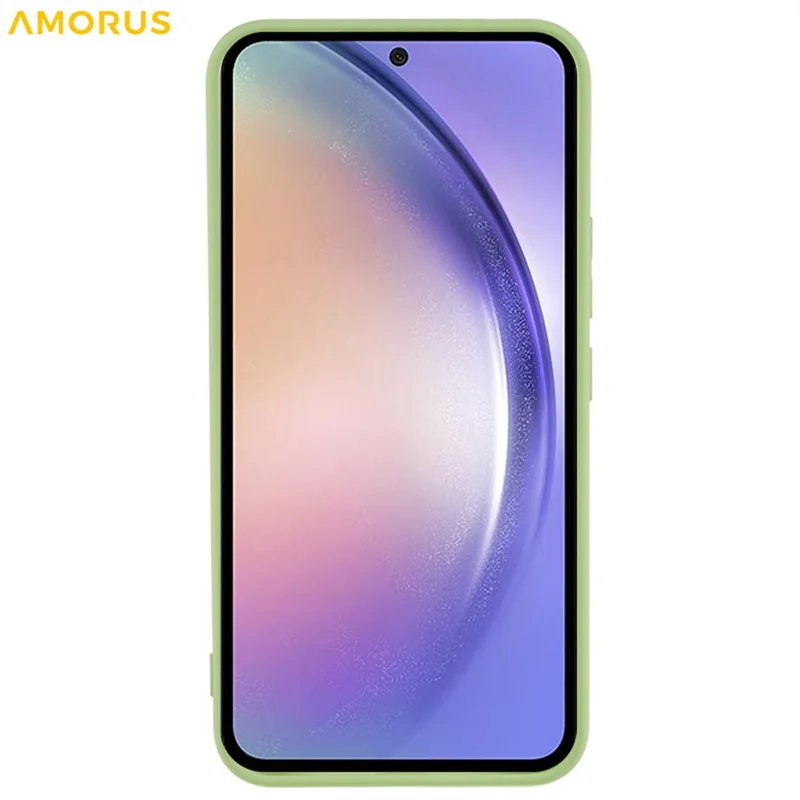 AMORUS For Samsung Galaxy A54 5G Case Precise Cutouts TPU Fiber Lining Shockproof Phone Cover - Matcha Green