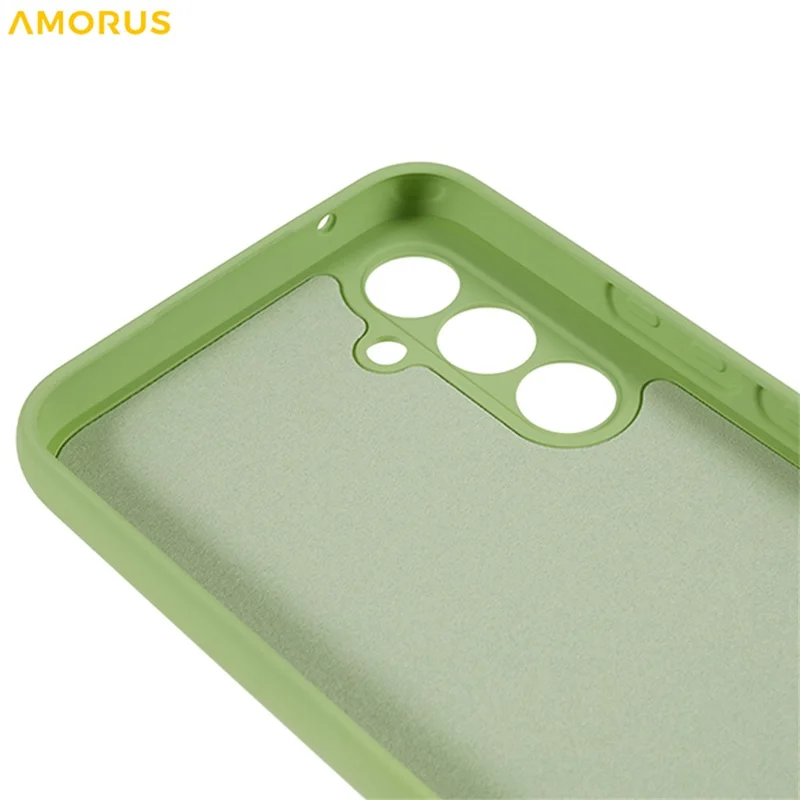 AMORUS For Samsung Galaxy A54 5G Case Precise Cutouts TPU Fiber Lining Shockproof Phone Cover - Matcha Green