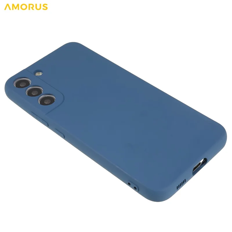 AMORUS For Samsung Galaxy S22 5G Case Precise Cutouts TPU Fiber Lining Shockproof Phone Cover - Sapphire