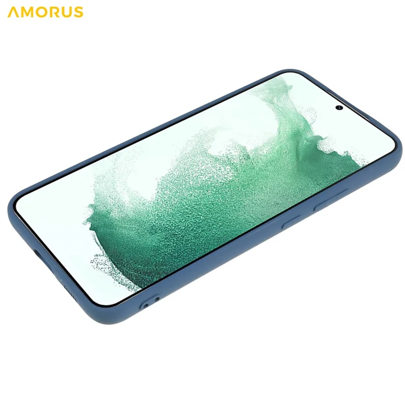 AMORUS For Samsung Galaxy S22 5G Case Precise Cutouts TPU Fiber Lining Shockproof Phone Cover - Sapphire
