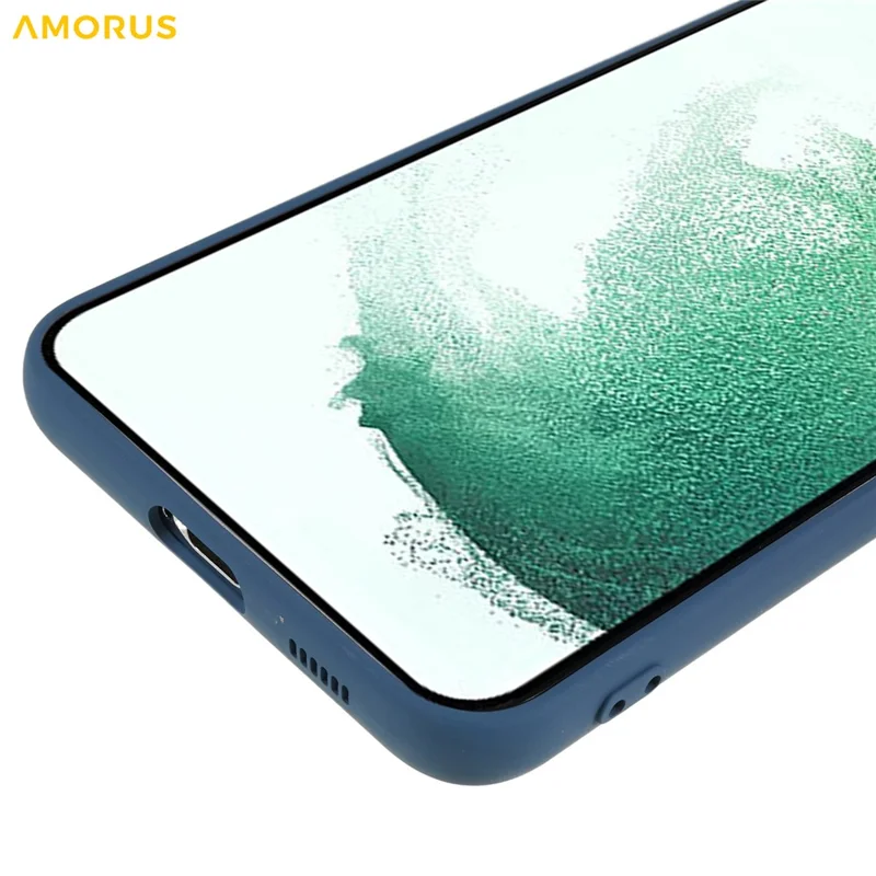 AMORUS For Samsung Galaxy S22 5G Case Precise Cutouts TPU Fiber Lining Shockproof Phone Cover - Sapphire