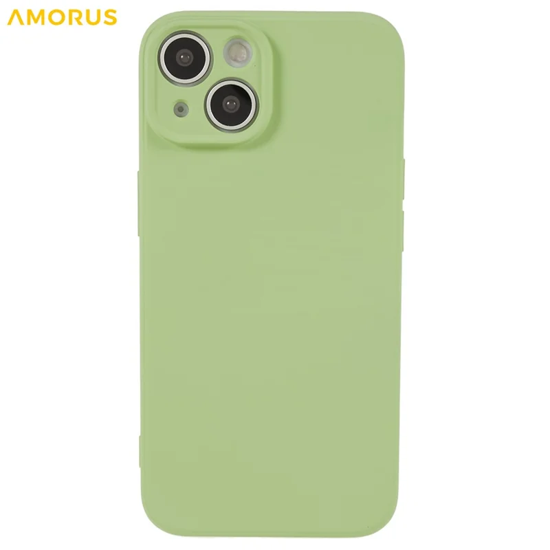 AMORUS For iPhone 14 Case Precise Cutouts TPU Fiber Lining Shockproof Phone Cover - Green