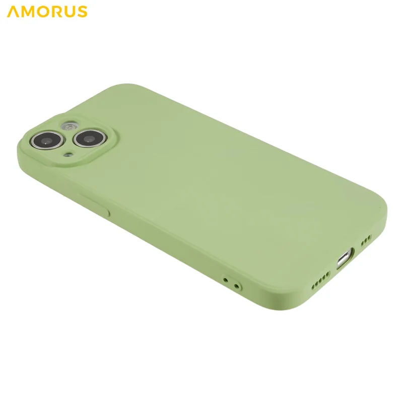 AMORUS For iPhone 14 Case Precise Cutouts TPU Fiber Lining Shockproof Phone Cover - Green